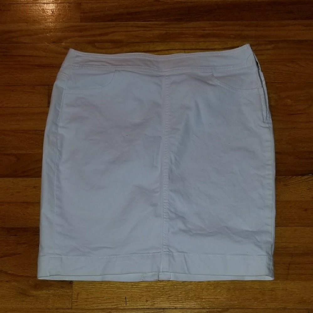 Ann Taylor Loft White Denim Skirt